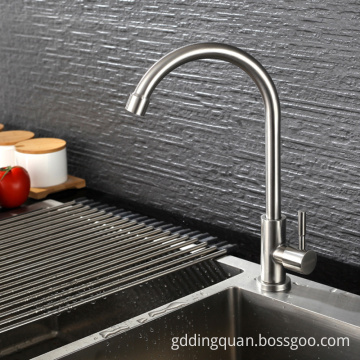 Single cold Stainless Steel Brushed Kitchen Sink Faucets